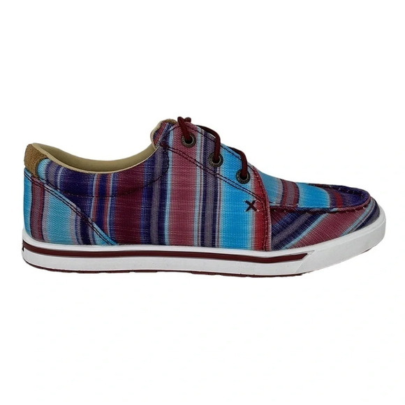 Twisted X NWT Women’s Shoe Hooey Loper Blue Red Multi Leather Rice Husk Size 7 - Picture 1 of 16